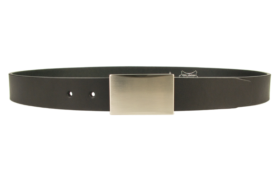 Mens Leather Belt With Plate Buckle - Belt Designs