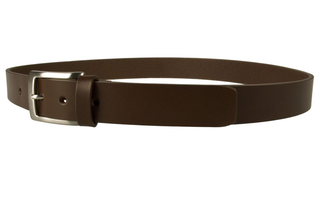 Mens High Quality Brown Leather Belt Made In UK - Belt Designs